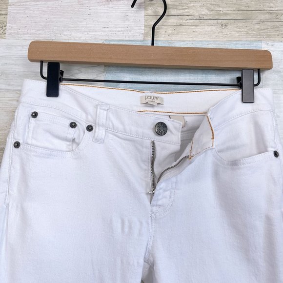 J Crew Mid Rise Ankle Skinny Jeans White 5 Pocket Stretch Casual Womens 25 - Picture 3 of 7